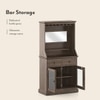 Riveria Solid Wood Bar Cabinet (Danish Walnut Finish)