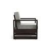 Parson 3 Seater Wooden Sofa In American Walnut Finish (Vapour Grey)