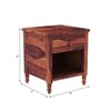 TurningSolid Wood  Bedside Table in Teak Finish