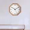 Dotted Index Octagonal Wooden Wall Clock