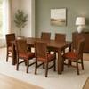 Globally Indian Celeste Solid Sheesham Wood 6 Seater Dining Table Set 6 Chairs Terracotta Orange