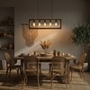 Abacus Brown Solid Wood Cluster Hanging Light