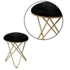 Classic Velvet Cross Metallic Stool in Black Color