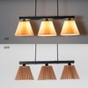 Adeline 3 Light Ceiling Pendant in Black Metal With Beige Cotton Shade
