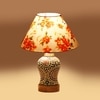 Devansh Conical Multi Cotton Shade Lamp With Wood & Mosaic Glass Base For Decoration/Office/Home/Gifting/Study For Decoration/Office/Home/Gifting/Study -(10X10X14.5) Inches -A