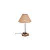 Kylian Beige Natural Fiber Shade Table Lamp with Natural Wood & Iron Base