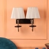 Eliante Cloth Shade Wall Lights Mild Steel & Fabric Material Gold & Golden Finish