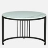 Nxus Square Metal Nesting Coffee Table Set Black Finish White Porcelain Top Set Of 2