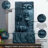 Dusty Grey Buddha Face Wall Water Fountain
