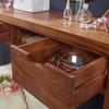 Wadsworth Shesham Wood Console Table in Honey Oak Finish With 2 Drawer