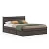 Basel Solid Wood King Size Drawer Storage Bed In Dark Chestnut Finish
