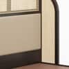 Fiji Wingback Cane and Solid Wood Queen Size Non-Storage Bed in Almond beige