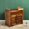 D'Dass Big Honey Sheesham and Mdf Wooden Temple For Pooja With Cabinet