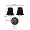 Devansh Dual Steel Metal Wallmounted Lamp With Cotton Steel Metal Shade