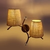 Devansh Metal Electric Wall Light in Gold Colour with Beige Shade Count of 2 Lights
