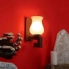 Devansh Solid Wood Electric Wall Light in White Colour with White Shade Count of 1 Light