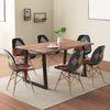 Aquila Live Edge Solid Wood 6 Seater Dining Table In Teak Finish