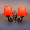Devansh Metal Electric Wall Light in Antique Gold Colour with Orange Shade Count of 2 Lights