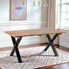 Rosslyn Sheesham Wood Contemporary Dining Table In Teak Finish
