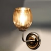 Devansh Steel Electric Wall Light in Steel Colour with Lavender Shade Count of 1 Light