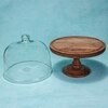 Ireka Homes Party Bell Acacia Wood Cake Stand with Glass Dome