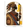 African Tribal Warrior Wall Art Painting Set of 2 with Gold Frame 16 x 24 Inch