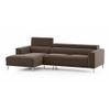 Chelsea Left Aligned 3 Seater Sectional Fabric Sofa (Daschund Brown)