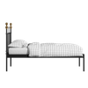 Iver Metal Non Storage Single Bed in Satin Black Finish