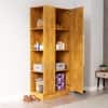 Hexa Red Wooden 1 Door Wardrobe with Hanging Space in Giant Wood Colour