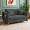 Daraco Velvet 2 Seater Sofa in Dark Grey Color