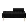 Doe Buck Luxury Boucle Accent Lounge Chair in Black Colour with Gold Metal Legs
