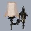 Devansh Gold Antique Wall Mounted Lamp With Beige Jute Shade