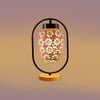 Devansh Multicolor Glass Wooden & Iron  Table Lamp -17 Inch Height  -Z