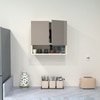 2 Door Mirror Glossy Triple Layered Uv Resistant Handless Cabinet  In Mocha Finish