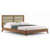 Fujiwara Solid Wood King Size Bed In Amber Walnut Finish