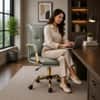 Doe Buck Marlon Modern Sage Faux Leather Office Chair