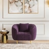 Amora 1 Seater Fabric Sofa In Plumy Purple Velvet Colour