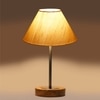 Devansh Off White Cotton Table Lamp With  Natural  Wood Base  & Steel Pipe (10X16.25 Inches)-27
