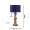 Devansh Blue Jute Table Lamp With Wood Natural Base (7X17.5 Inches)-13