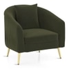 Aiden Lounge Chair in Deep Olive Velvet Colour