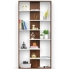 BLUEWUD Maxelle Engineered Wood Bookshelf Cabinet Book Rack Organizer with Shelves for Decor Display, Cabinet Floor Standing for Home Library (Brown Maple & White)