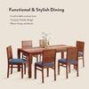 Atlas Crest Solid Wood 6 Seater Dining Table with Atlas Dining Chair set