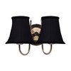 Devansh Dual Steel Metal  Wallmounted Lamp With Cotton Steel Metal  Shade