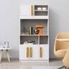 Hexa Red Crockery Unit Multipurpose Wooden Cabinet in Frosty White Colour