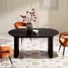 Velin Oval 6 to 8 Seater Extending Solid Wood Pedestal Dining Table Black