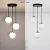 Orb 3 Light Round Cluster Pendant in Frosted White Glass