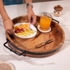 Ireka Home Anugraha Wooden Serving Tray with Iron Handles – Medium