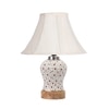Devansh Off-White Cotton Shade Lamp With Wood & Mosaic Glass Base For Decoration/Office/Home/Gifting/Study For Decoration/Office/Home/Gifting/Study