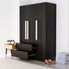 Hexa Red Wooden 3 Door Wardrobe with 2 Drawers and Hanging Space in Flower Wenge Colour