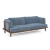 Como Three Seater In Premium Teak Wood Sofa in Sienna Teak Finish with Ocean Weave Colour